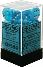 Buy Chessex 16mm D6 Dice Block Cirrus Aqua/Silver