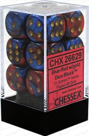 Buy Chessex 16mm D6 Dice Block Gemini Blue-Red/Gold