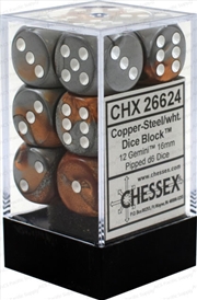 Buy Chessex 16mm D6 Dice Block Gemini Copper-Steel/White 