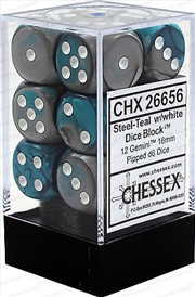 Buy Chessex 16mm D6 Dice Block Gemini Steel-Teal/White 