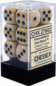 Buy Chessex 16mm D6 Dice Block Marble Ivory/Black 