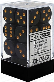 Buy Chessex 16mm D6 Dice Block Opaque Black/Gold 