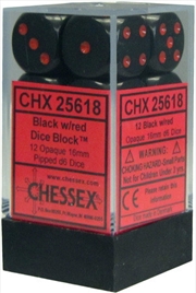 Buy Chessex 16mm D6 Dice Block Opaque Black/Red
