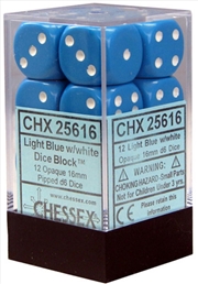 Buy Chessex 16mm D6 Dice Block Opaque Light Blue/White