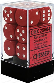 Buy Chessex 16mm D6 Dice Block Opaque Red/White