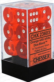Buy Chessex 16mm D6 Dice Block Translucent Orange/White 