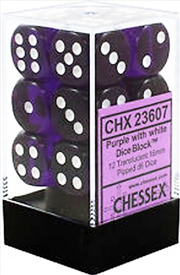 Buy Chessex 16mm D6 Dice Block Translucent Purple/White 