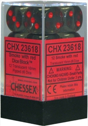 Buy Chessex 16mm D6 Dice Block Translucent Smoke/Red