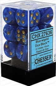 Buy Chessex 16mm D6 Dice Block Vortex Blue/Gold