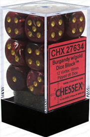Buy Chessex 16mm D6 Dice Block Vortex Burgundy/Gold