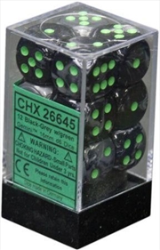 Buy Chessex Gemini 16mm D6 Black-Grey/green Dice Block (12 dice)