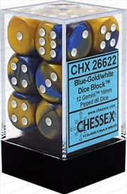 Buy Chessex Gemini 16mm D6 Blue-Gold/white Dice Block (12 dice)