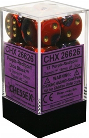 Buy Chessex Gemini 16mm D6 Purple-Red/gold Dice Block (12 dice)