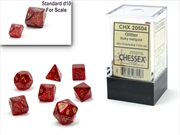 Buy Chessex Mini-Polyhedral 7-Die Set Glitter Ruby Red/Gold 