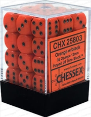 Buy Chessex Opaque 12mm D6 Orange/black Dice Block (36 dice)