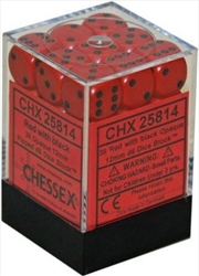 Buy Chessex Opaque 12mm D6 Red/black Dice Block (36 dice)