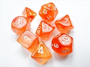 Buy Chessex Polyhedral 7-Die Set Borealis Blood Orange/White (Luminary Effect) 