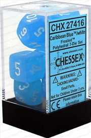 Buy Chessex Polyhedral 7-Die Set Frosted Caribbean Blue/White
