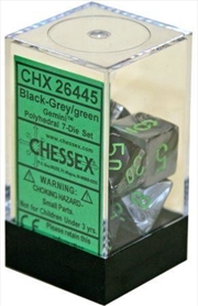 Buy Chessex Polyhedral 7-Die Set Gemini Black-Grey/Green