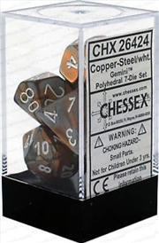 Buy Chessex Polyhedral 7-Die Set Gemini Copper-Steel/White