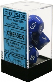 Buy Chessex Polyhedral 7-Die Set Opaque Blue/White