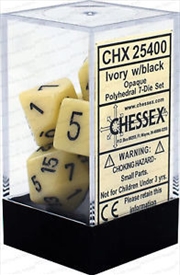 Buy Chessex Polyhedral 7-Die Set Opaque Ivory/Black