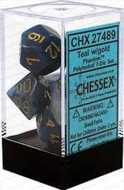 Buy Chessex Polyhedral 7-Die Set Phantom Teal/Gold