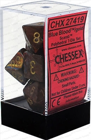 Buy Chessex Polyhedral 7-Die Set Scarab Blue Blood/Gold