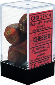 Buy Chessex Polyhedral 7-Die Set Scarab Scarlet/Gold
