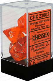 Buy Chessex Polyhedral 7-Die Set Translucent Orange /White