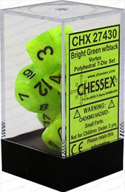 Buy Chessex Polyhedral 7-Die Set Vortex Bright Green/Black