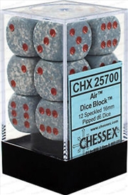 Buy Chessex Speckled 16mm D6 Air Dice Block (12 dice) (black light reactive)