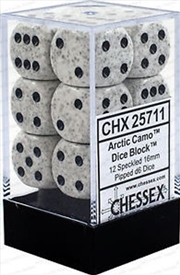 Buy Chessex Speckled 16mm D6 Arctic Camo Dice Block (12 dice) (black light reactive)