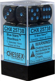 Buy Chessex Speckled 16mm D6 Blue Stars Dice Block (12 dice)