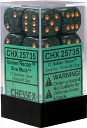 Buy Chessex Speckled 16mm D6 Golden Recon Dice Block (12 dice)