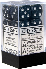 Buy Chessex Speckled 16mm D6 Ninja Dice Block (12 dice)