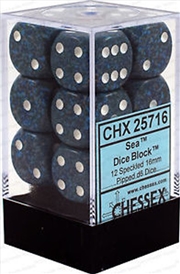 Buy Chessex Speckled 16mm D6 Sea Dice Block (12 dice)