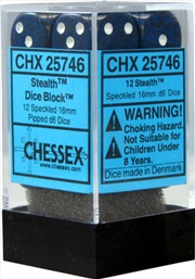 Buy Chessex Speckled 16mm D6 Stealth Dice Block (12 dice)