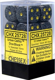 Buy Chessex Speckled 16mm D6 Urban Camo Dice Block (12 dice)