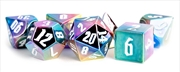 Buy MDG 16mm Aluminum Plated Acrylic Polyhedral Dice Set: Rainbow Aegis w/ White Numbers