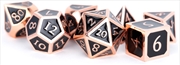 Buy MDG 16mm Metal Polyhedral Dice Set: Copper w/ Black Enamel
