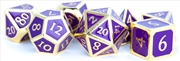 Buy MDG 16mm Metal Polyhedral Dice Set: Gold w/ Purple Enamel