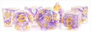 Buy MDG 16mm Resin Polyhedral Dice Set: Pearl Purple with Gold Numbers