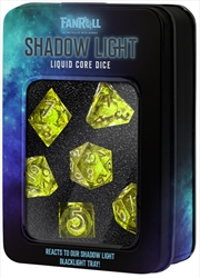 Buy MDG 16mm Polyhedral Dice Set: Liquid Core Shadow Light (UV Reactive)