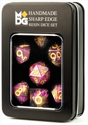 Buy MDG 16mm Handcrafted Sharp Edge Resin Polyhedral Dice Set: Thousand Day Red 