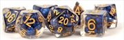 Buy MDG 16mm Resin Polyhedral Dice Set: Pearl Royal Blue w/ Gold Numbers