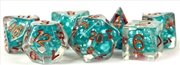 Buy MDG 16mm Resin Polyhedral Dice Set: Pearl Teal w/ Copper Numbers