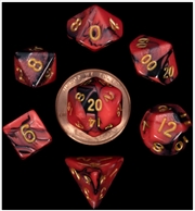Buy MDG 10mm Mini Polyhedral Dice Set: Red/Black w/ Gold Numbers
