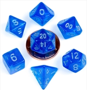 Buy MDG 10mm Mini Polyhedral Dice Set: Stardust Blue w/ Silver Numbers