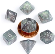 Buy MDG 10mm Mini Polyhedral Dice Set: Stardust Gray w/ Silver Numbers